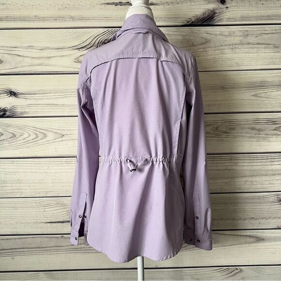 Duluth Trading Co Lilac Purple Sol Survivor Sun Protection Button Down Shirt - Picture 12 of 16